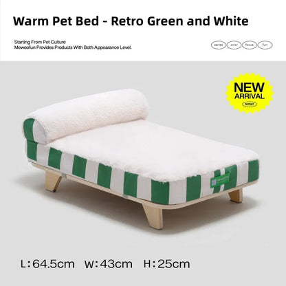 Mystery Paw Elevated Pet Bed with Cozy Pad & Pillow