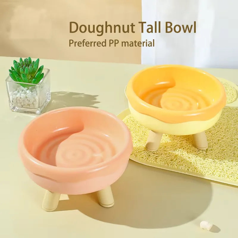 Colorful Tall Cat and Small Dog Feeding Bowl with Non-Slip Base