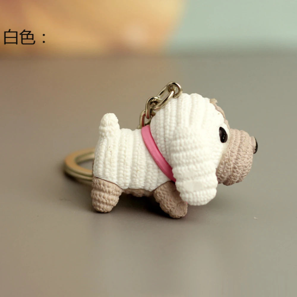 Cartoon Resin Dog Keychain - Cute & Trendy Pet Pendant