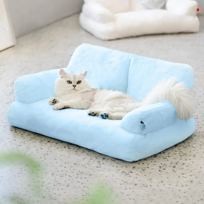 Mystery Paw Plush Pet Bed - Cozy Couch for Cats & Dogs