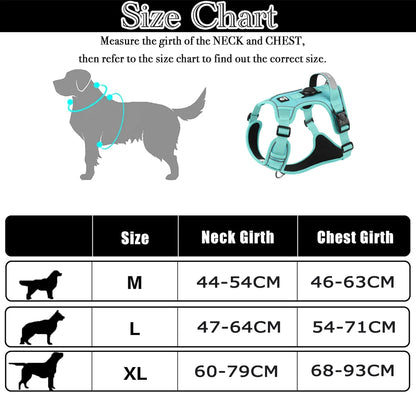 No Pull Adjustable Reflective Dog Harness with Airtag Holder - Mystery Paw