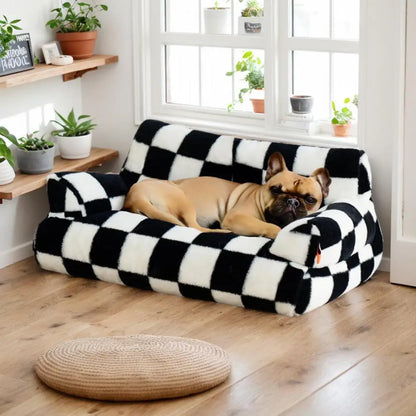 Mystery Paw Plush Pet Bed - Cozy Couch for Cats & Dogs