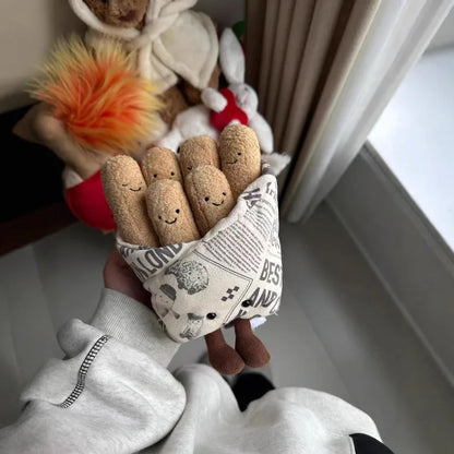 Mystery Paw Plush Pet Toys Set - French Fries, Apple, & Duck