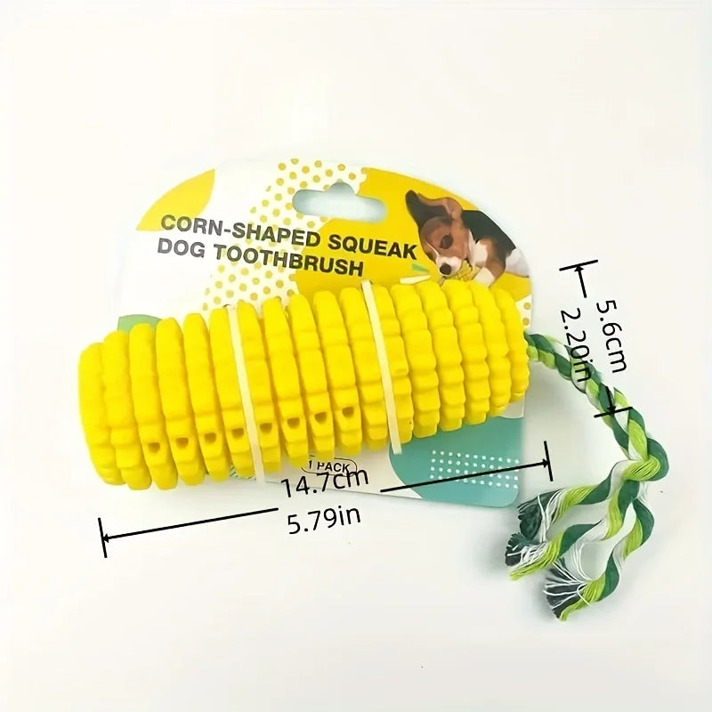 Mystery Paw Indestructible Corn Dog Chew Toy - Interactive Toothbrush for Aggressive Chewers
