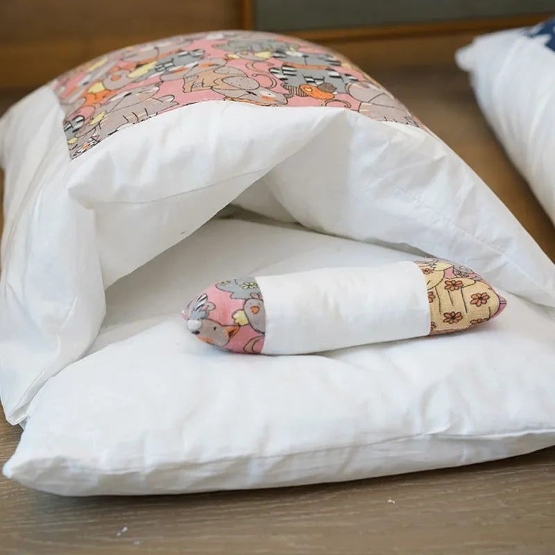 Kawaii Removable Washable Cat Bed House - Cozy Cave for Cats & Small Dogs