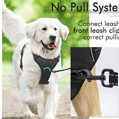 Mystery Paw No-Pull Dog Harness with Dual Leash Clips - Adjustable & Soft Padded