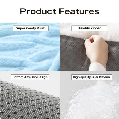 Mystery Paw Plush Pet Bed - Cozy Couch for Cats & Dogs