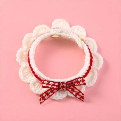 Hand-knitted Bow-knot Cat & Kitten Collar - Mystery Paw