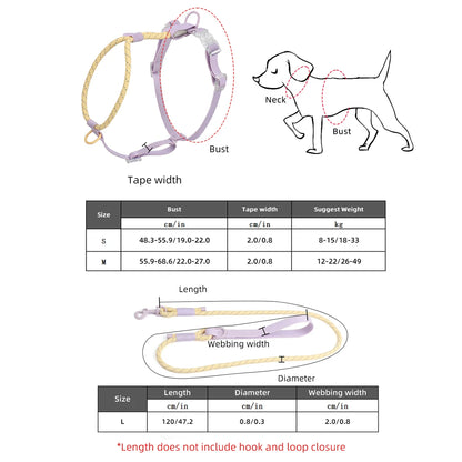 Kawaii Summer Cooling No-Pull Dog Harness & Leash Set - Stylish Comfort for Medium & Large Breeds