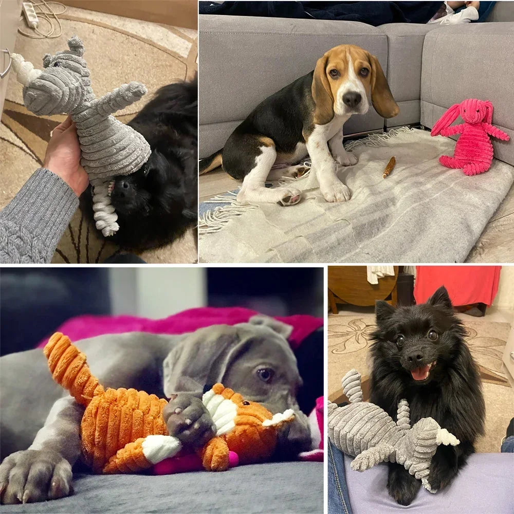 Mystery Paw Animal Squeaky Plush Toys for Dogs - Interactive & Durable Fun