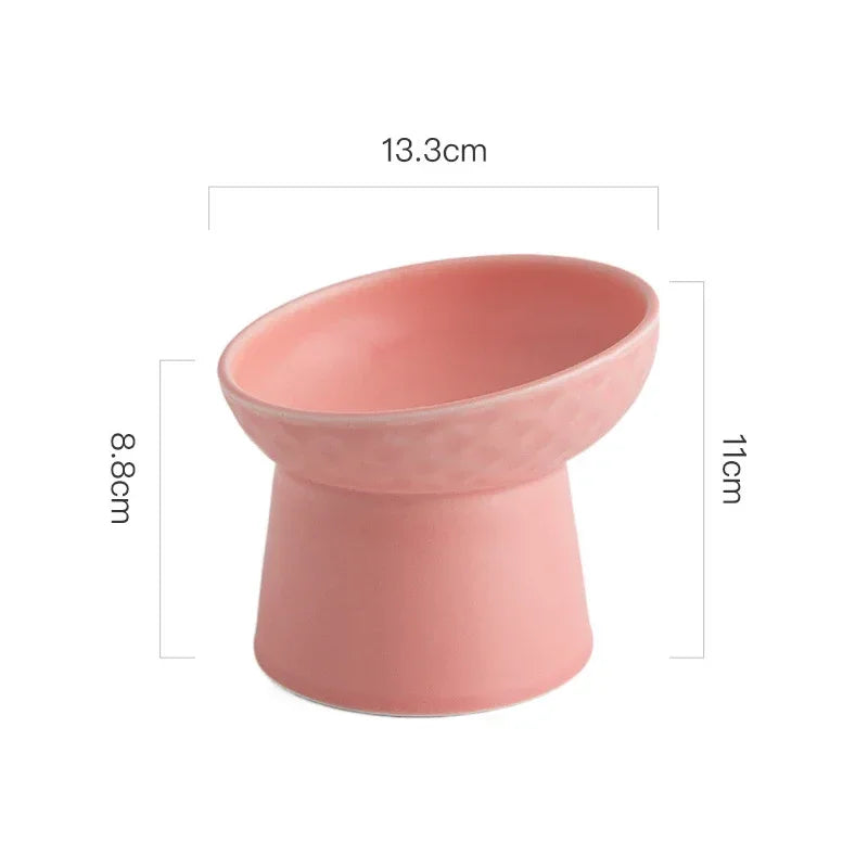 Nordic Style Elevated Ceramic Pet Bowls for Cats & Dogs