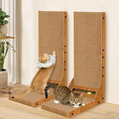 Mystery Paw Vertical Cat Scratcher Lounge with Interactive Ball Toy