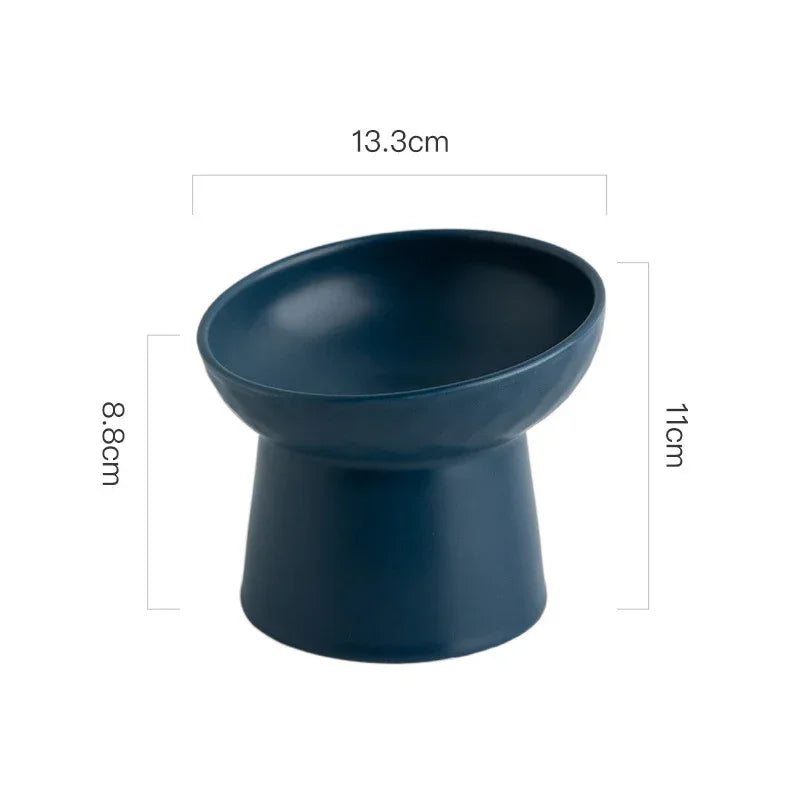 Nordic Style Elevated Ceramic Pet Bowls for Cats & Dogs