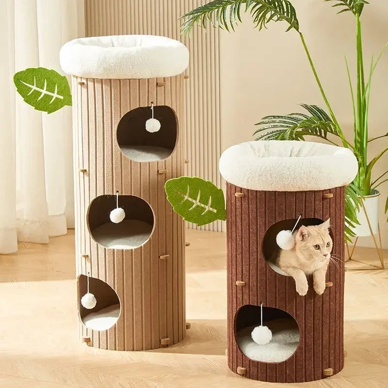 Mystery Paw Multi-layer Felt Cat Tree House & Scratcher
