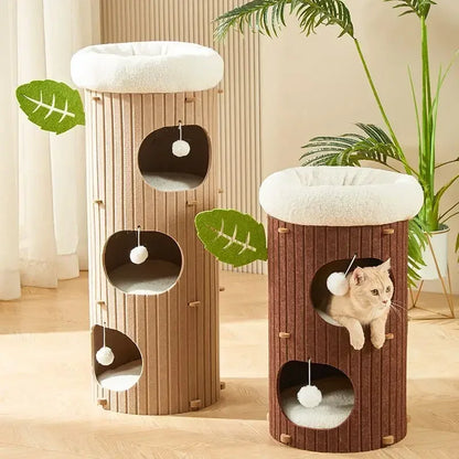 Mystery Paw Multi-layer Felt Cat Tree House & Scratcher