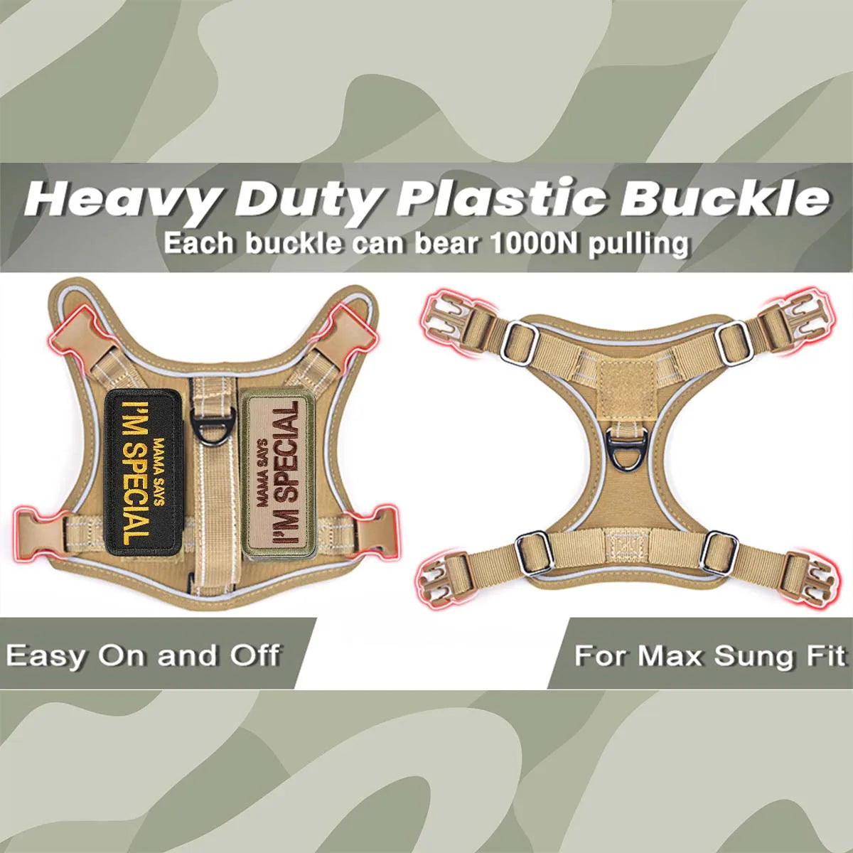 Tactical Reflective No-Pull Puppy Vest Harness - Mystery Paw