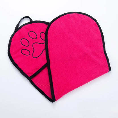 Quick-Dry Dog Bath Robe Towel - Soft & Absorbent Pet Cleaning Essential