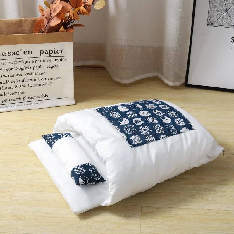 Kawaii Removable Washable Cat Bed House - Cozy Cave for Cats & Small Dogs