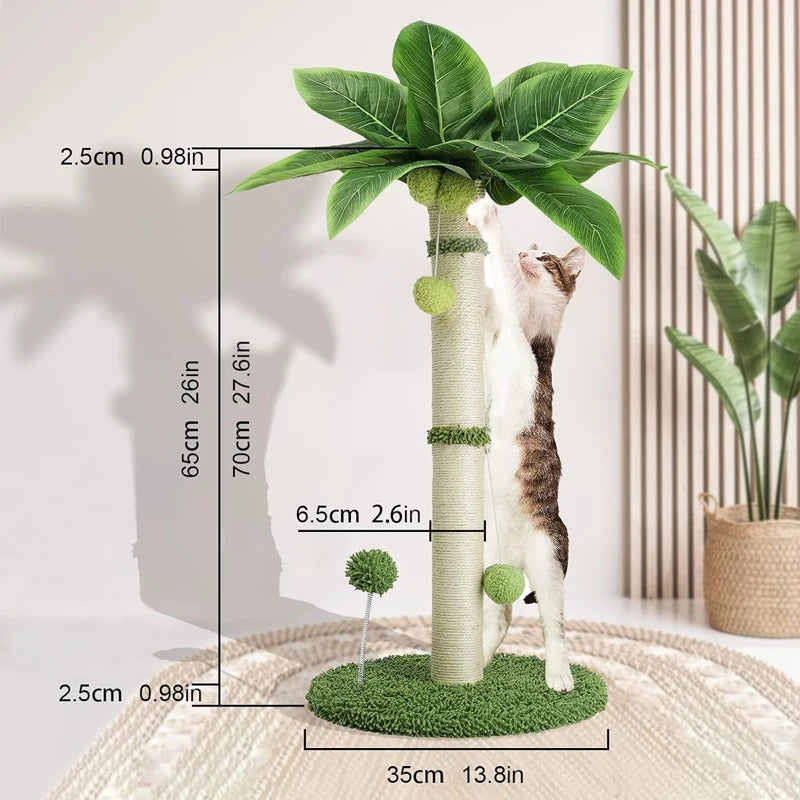 Mystery Paw Cat Scratching Tree with Sisal Rope & Interactive Toys - 65cm
