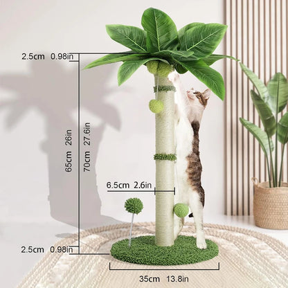 Mystery Paw Cat Scratching Tree with Sisal Rope & Interactive Toys - 65cm