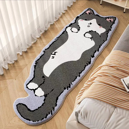 Mystery Paw Cartoon Cat-Shaped Bed Rug