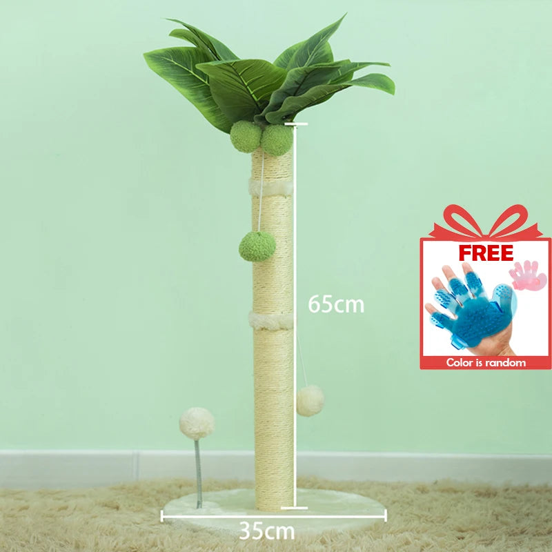 Mystery Paw Cat Scratching Tree with Sisal Rope & Interactive Toys - 65cm
