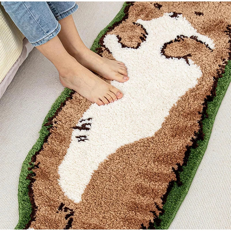 Mystery Paw Cartoon Cat-Shaped Bed Rug