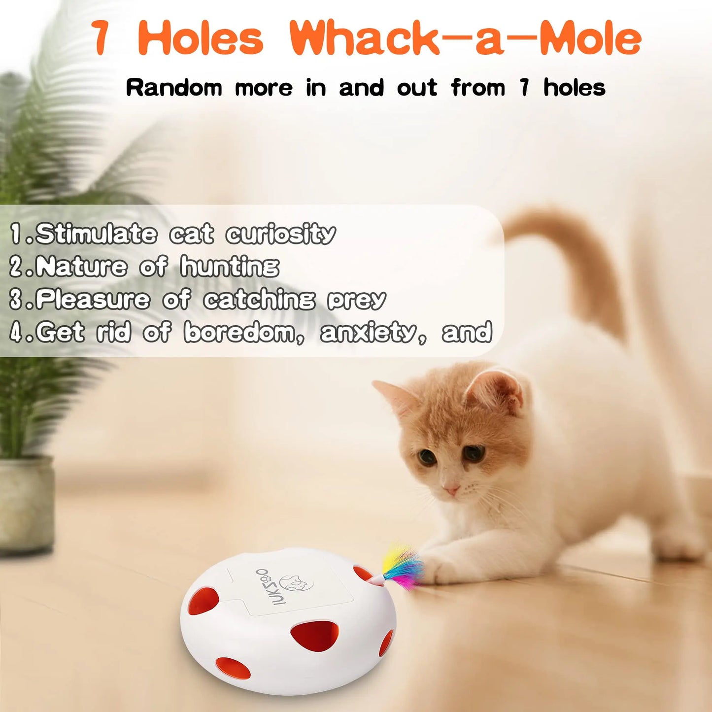 Mystery Paw Electric Interactive Feather Cat Toy - Endless Fun for Indoor Cats