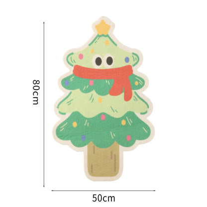 Mystery Paw Vertical Wall Sticker Cat Scratch Board - Cartoon Christmas Tree Carrot Design