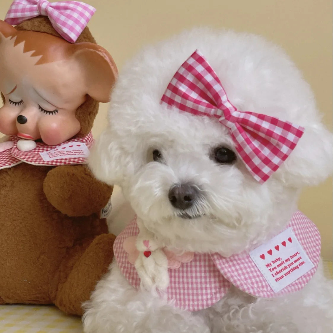 Mystery Paw Cute Plaid Rabbit Cape & Scarf for Small Dogs & Cats