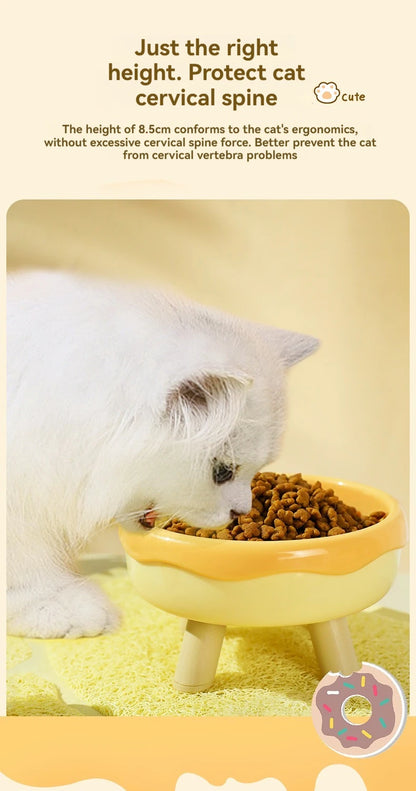 Colorful Tall Cat and Small Dog Feeding Bowl with Non-Slip Base