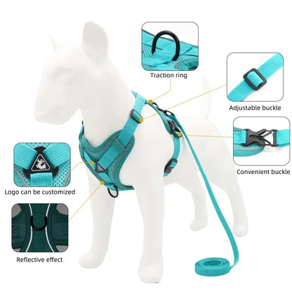 Reflective No Pull Harness & Leash Set for Dogs and Cats - Mystery Paw