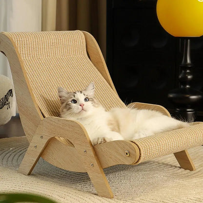 Mystery Paw Wooden Cat Scratcher Lounge Chair