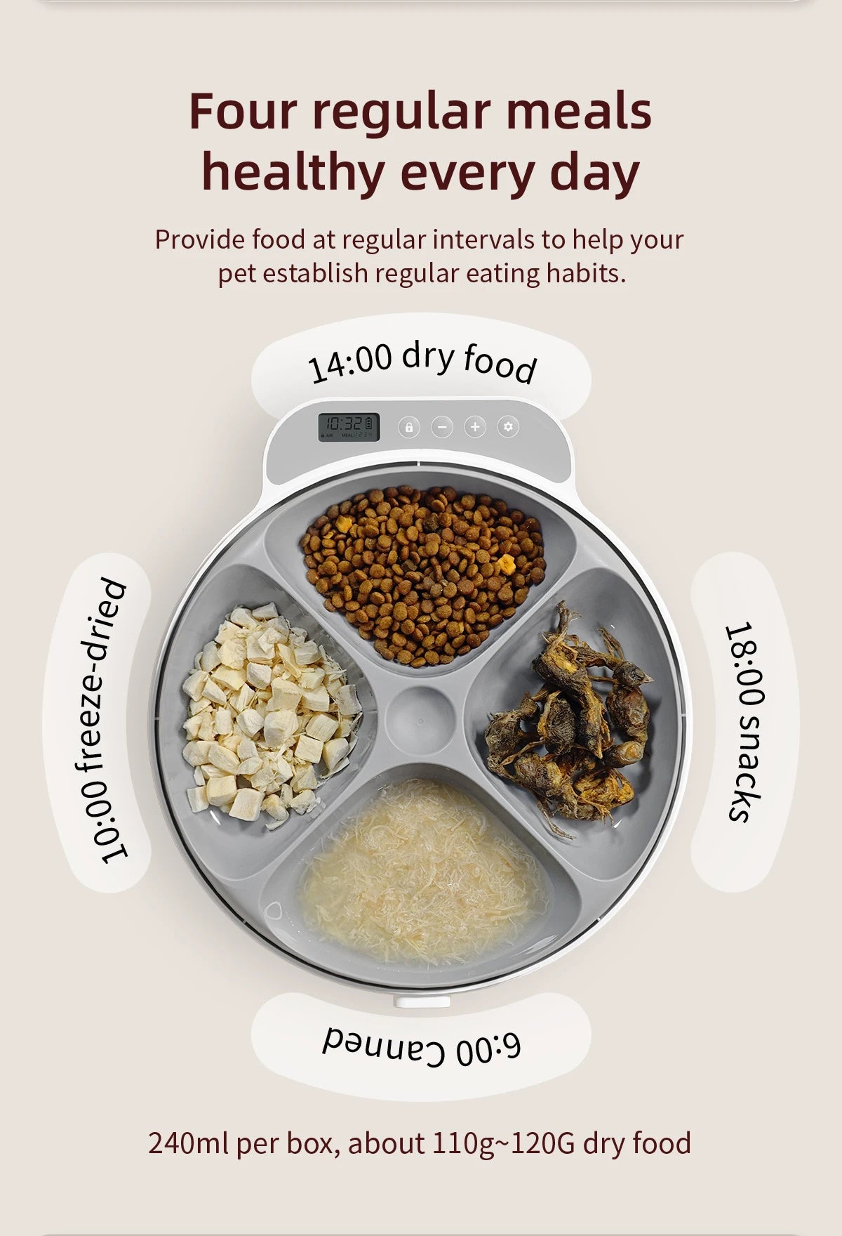 Mystery Paw 4-Meal Automatic Pet Feeder: Fresh Meals for Cats & Dogs