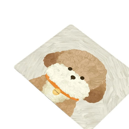 Mystery Paw Cartoon Dog Keyboard Mat - Fun Anti-Slip Desk Accessory