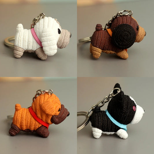 Cartoon Resin Dog Keychain - Cute & Trendy Pet Pendant