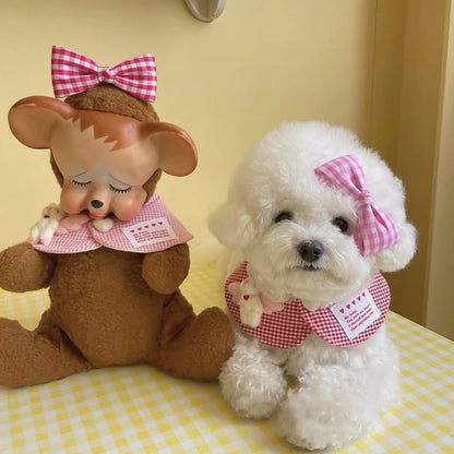 Mystery Paw Cute Plaid Rabbit Cape & Scarf for Small Dogs & Cats