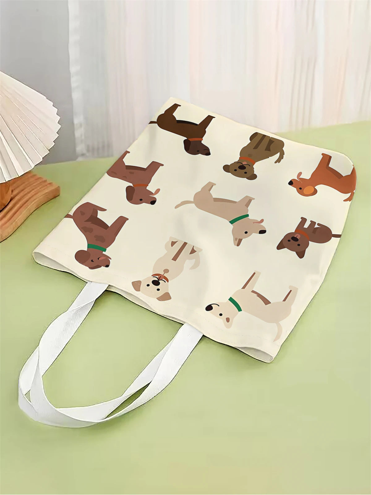 Cartoon Dog Canvas Tote - Stylish & Eco-Friendly Shopping Bag