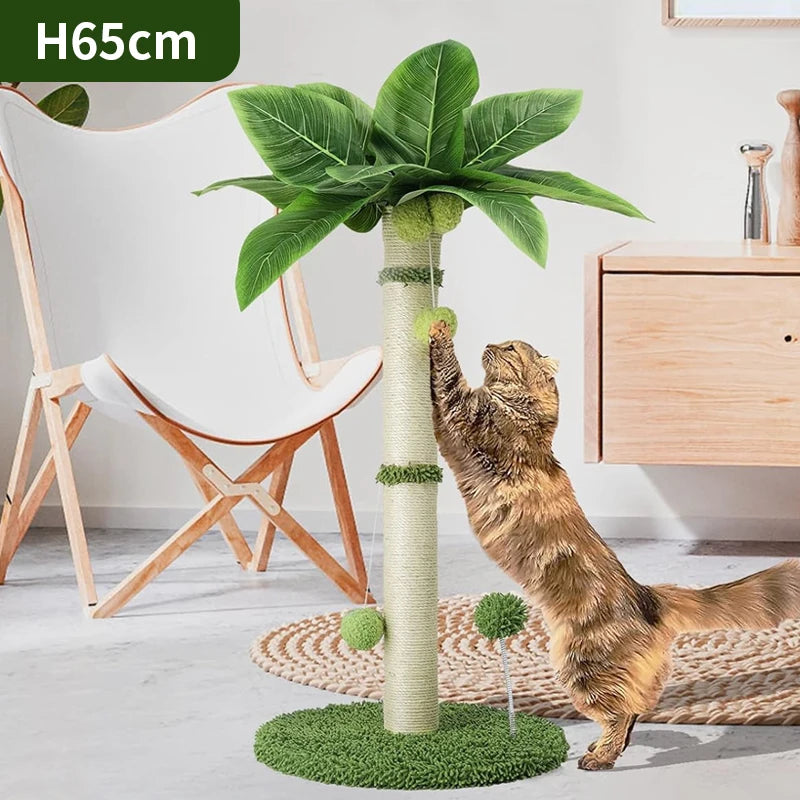 Mystery Paw Cat Scratching Tree with Sisal Rope & Interactive Toys - 65cm