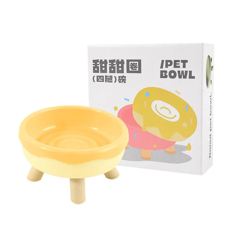 Colorful Tall Cat and Small Dog Feeding Bowl with Non-Slip Base