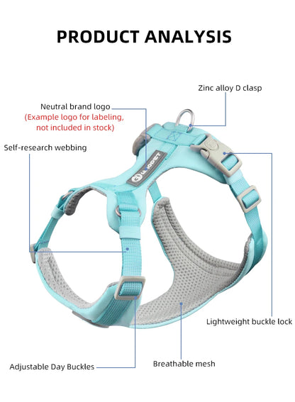 Mystery Paw No-Pull Reflective Dog Harness Vest