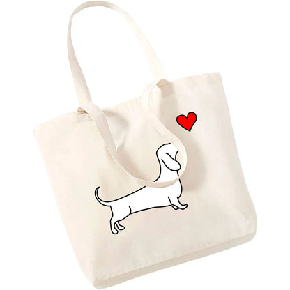Cute Dachshund Canvas Tote Bag - Perfect for Dog Lovers!