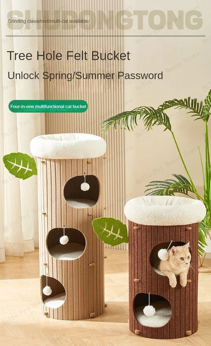 Mystery Paw Multi-layer Felt Cat Tree House & Scratcher