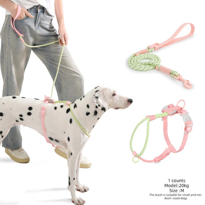 Kawaii Summer Cooling No-Pull Dog Harness & Leash Set - Stylish Comfort for Medium & Large Breeds