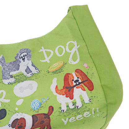 Mystery Paw Fresh Green Puppy Shoulder Bag - Stylish and Spacious Tote