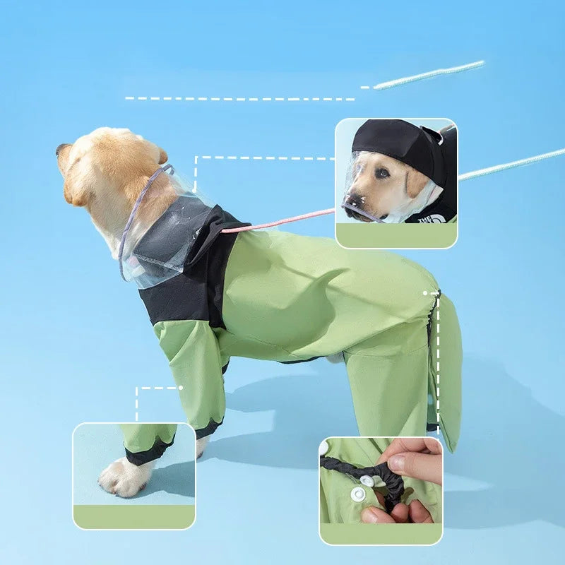 Mystery Paw Dog & Cat Hooded Rain Poncho