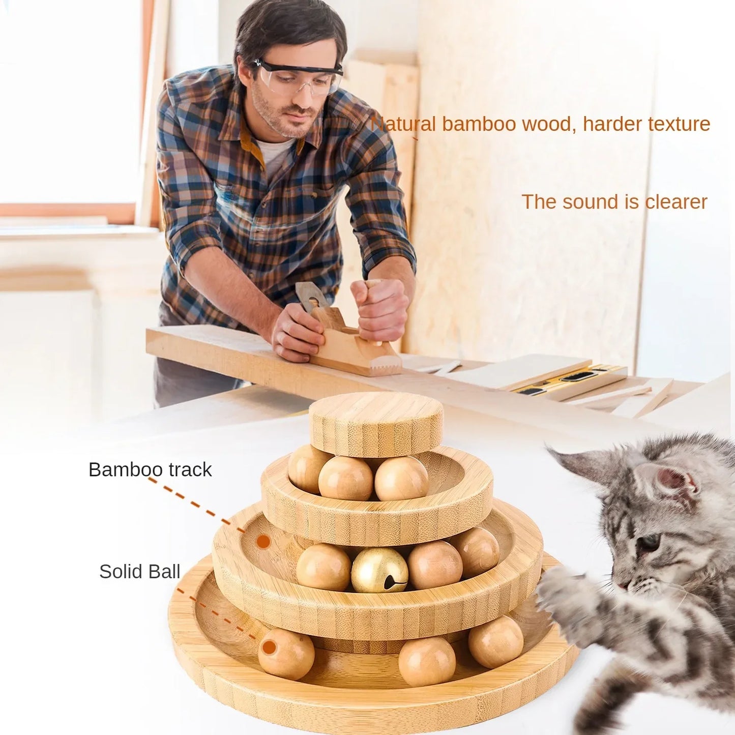 Mystery Paw Cat Rotary Play Ball - Interactive Fun for Felines!