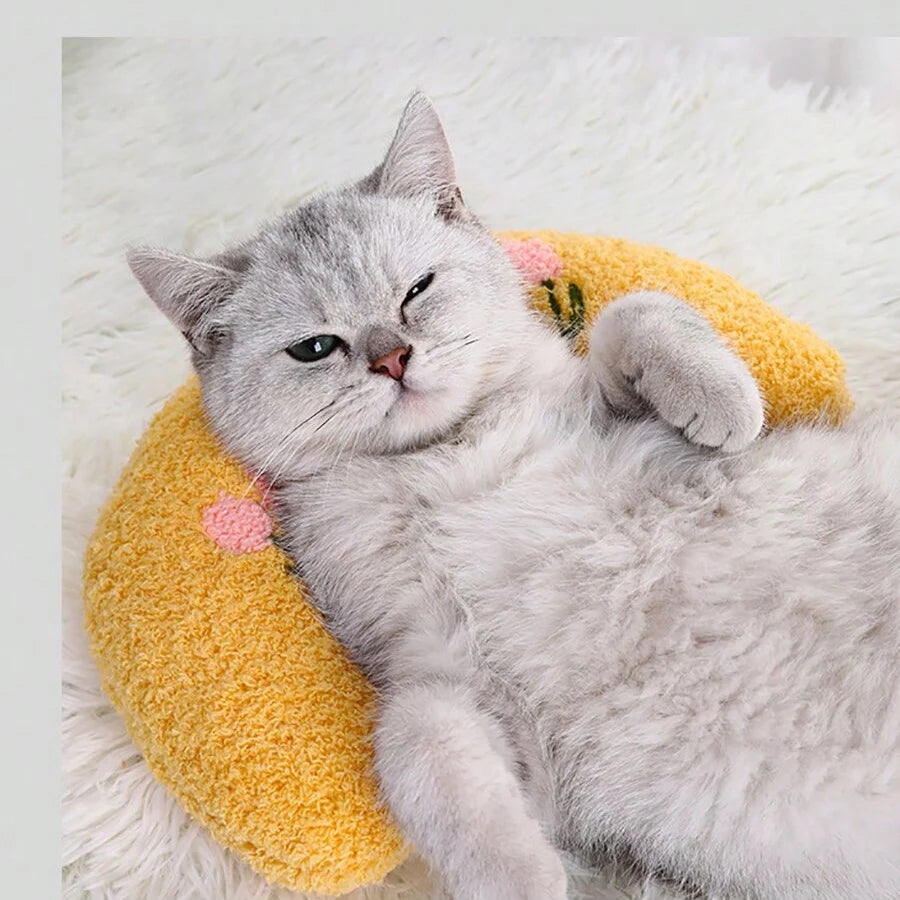 Mystery Paw Cozy Comfort U-Shaped Pillow for Cats and Dogs