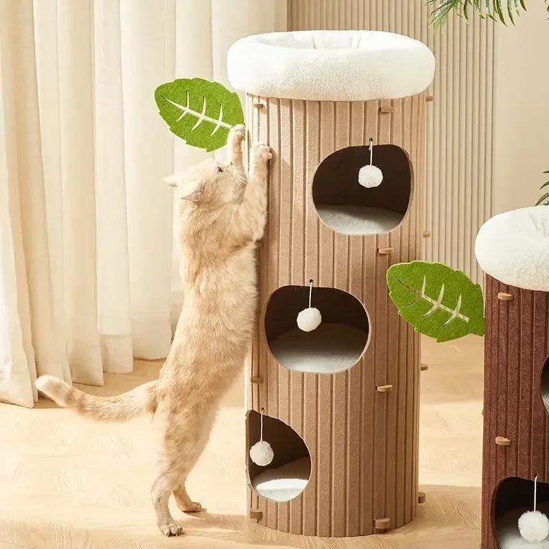Mystery Paw Multi-layer Felt Cat Tree House & Scratcher