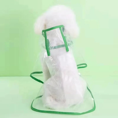 Mystery Paw Transparent Dog Raincoat - Stylish & Waterproof